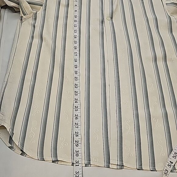 Tommy Bahama Stripe Button Down Shirt Silk Cotton Blend Casual Men's L - Picture 6 of 9